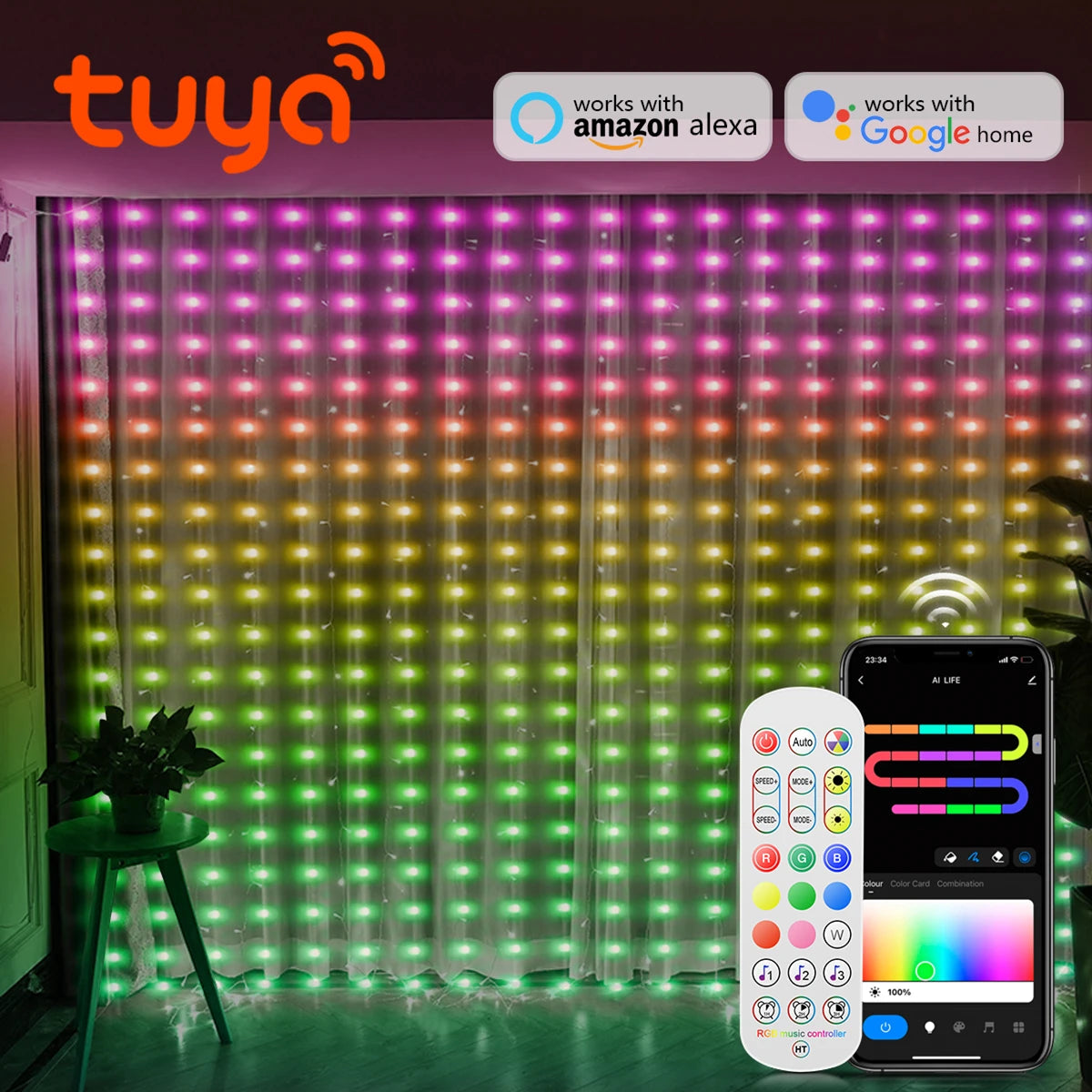 イベント・クリスマス装飾｜LED スマートカーテンライト(幅2M/3M)