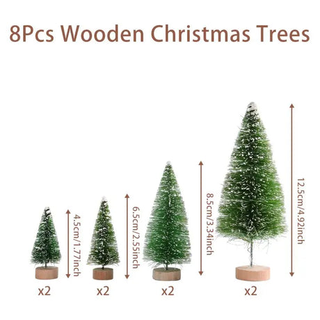 人工ミニ木製クリスマスツリー・ブルーグリーン・ホワイトゴールドタワー・パイン