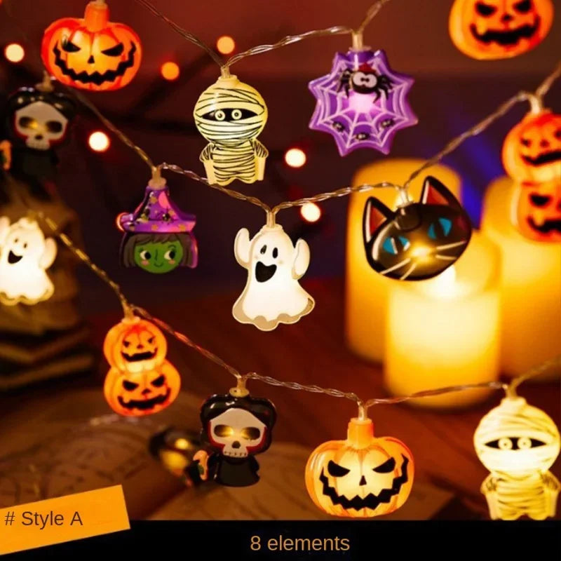 イベント・パーティー装飾｜ハロウィンLEDパンプキンライトストリング(1.5M)