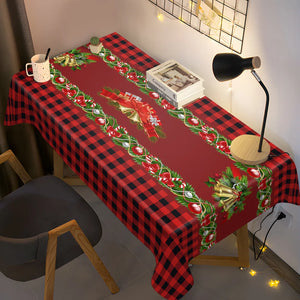 イベント・クリスマス装飾｜クリスマスベルチェック柄防水テーブルクロス