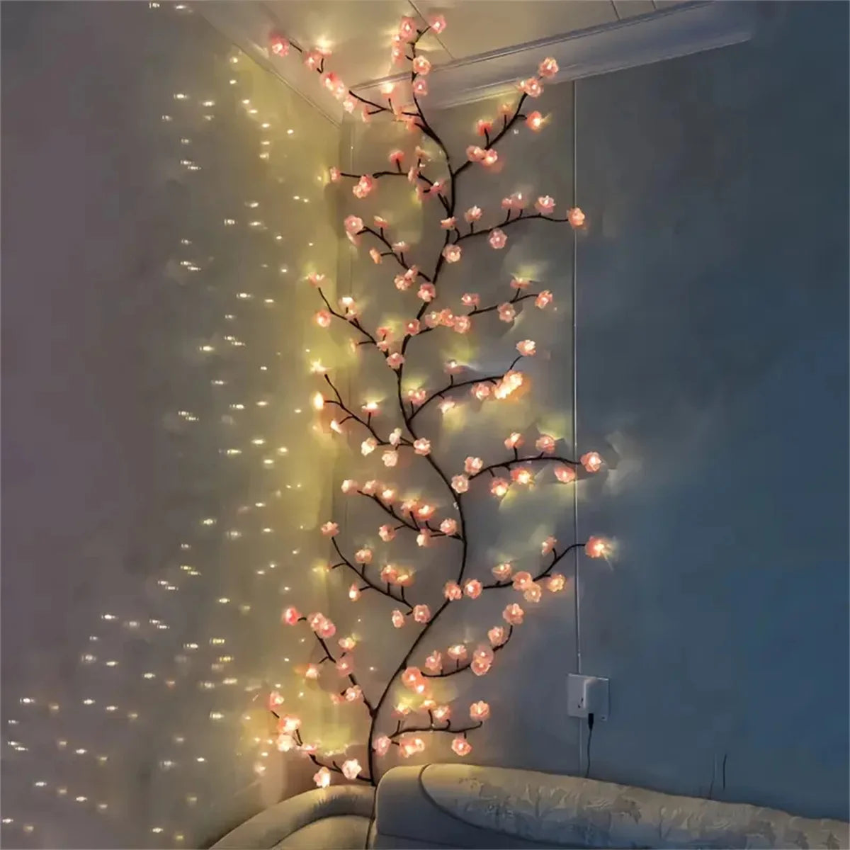 イベント・クリスマス装飾｜ LED桜の花型USB接続ライト(1.9M)