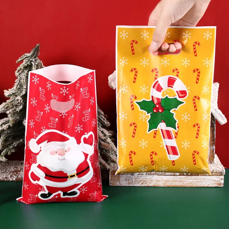 イベント・クリスマス装飾｜ビニール製 クリスマス柄ギフト用バッグ(20個/50個)