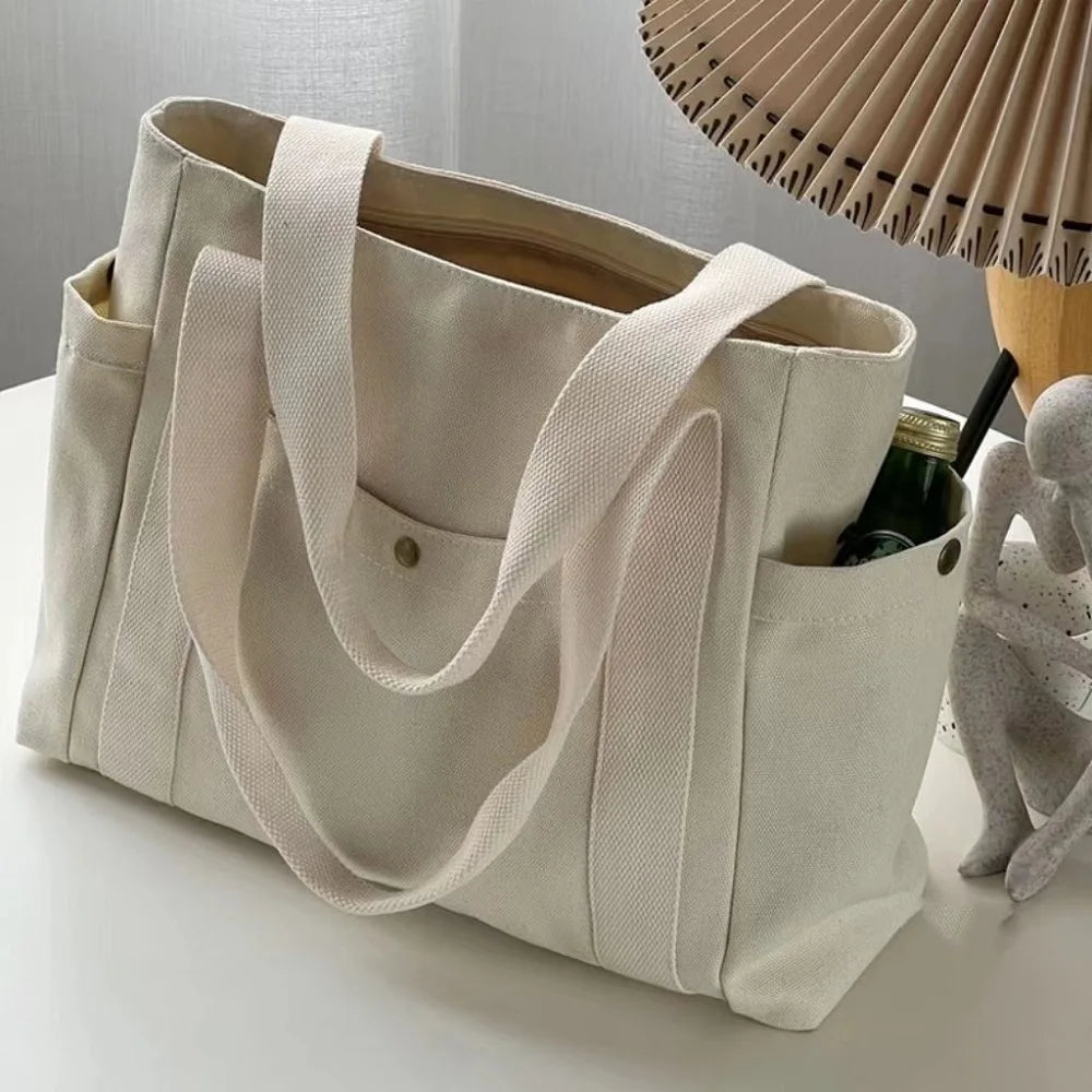 |ノベルティ用品 | ポケット付きキャンバストートバッグ