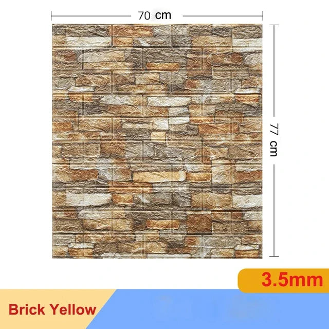 【DIY用】レンガ風ステッカー 70x77cm(5pcs/10pcs）