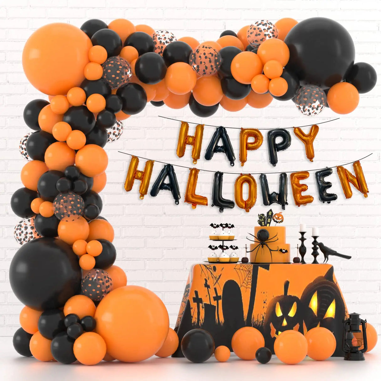 イベント・ハロウィン装飾｜ハロウィンバルーンガーランドセット（117個セット）