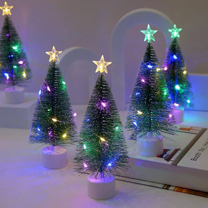 LEDライト付きミニクリスマスツリー 卓上装飾