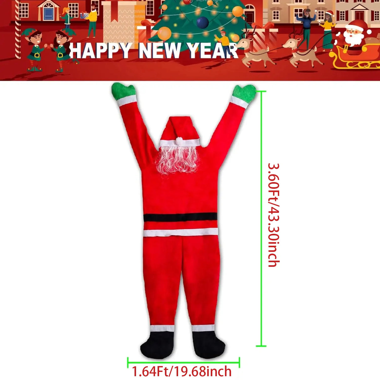 イベント・クリスマス装飾｜大型吊り下げサンタクロースデコレーション