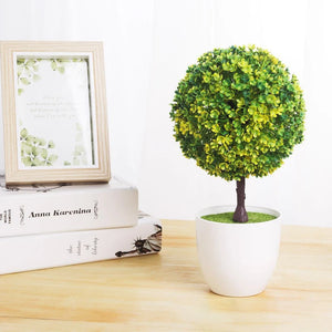 人工観葉植物・鉢植え・グリーン盆栽・スノーボール