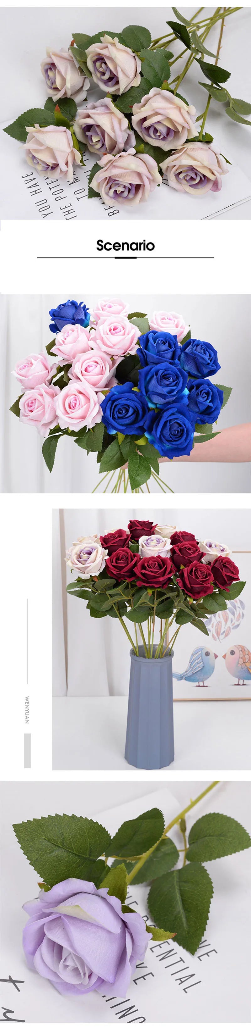 パーティー・インテリア装飾｜造花バラの花束セット(51cm)