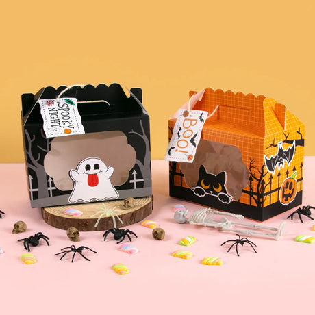 イベント・ハロウィングッズ｜紙製トリートボックス 4個セット