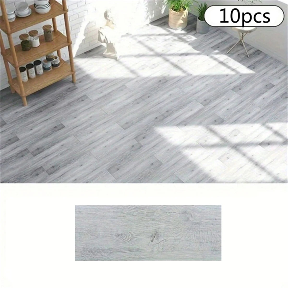 【DIY用】天然木目風 床ステッカー幅15.2㎝ x 40cm(10枚入）