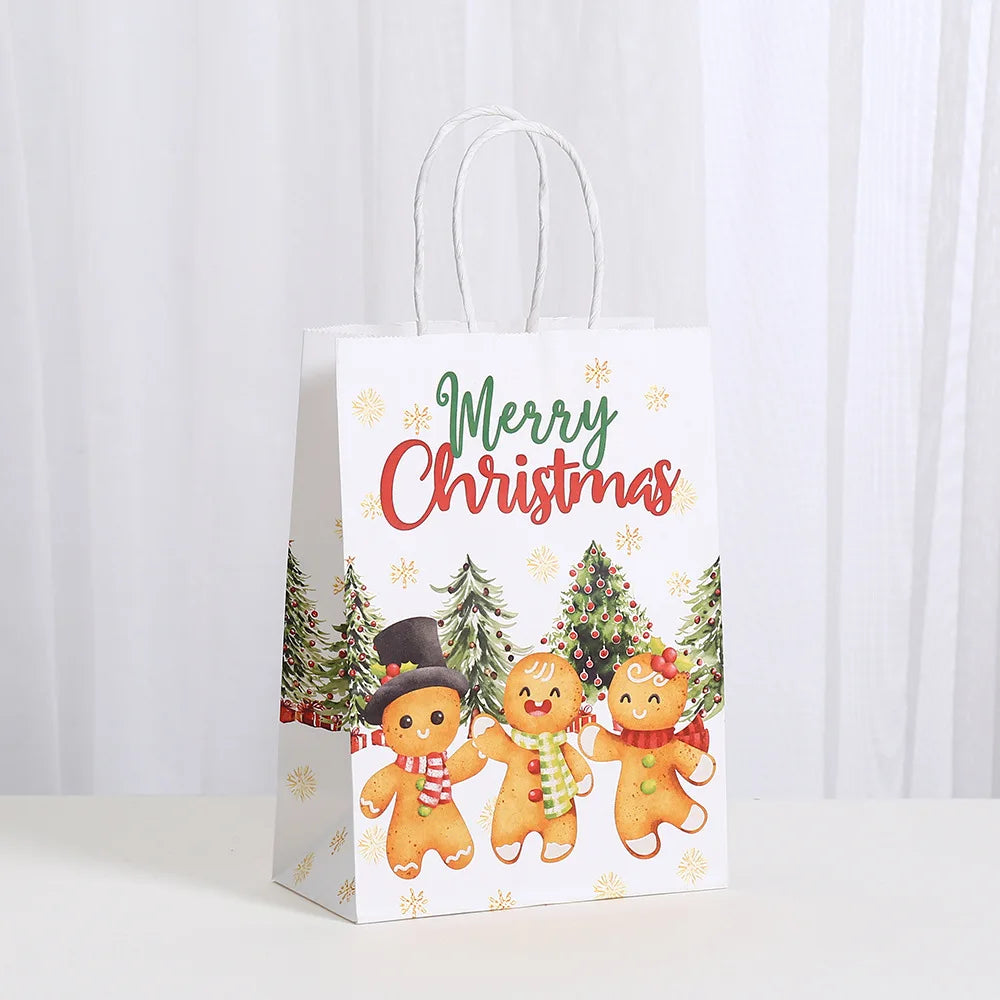 イベント・クリスマス装飾｜紙製クリスマスギフトラッピングバッグ（6個入）