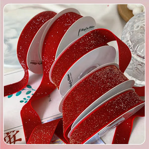 豪華な赤いベルベットリボン（5ヤード）