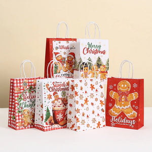 イベント・クリスマス装飾｜紙製クリスマスギフトラッピングバッグ（6個入）