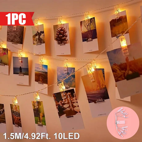 イベント・クリスマス装飾｜フォトクリップLEDストリングライト(1.5M/3M)