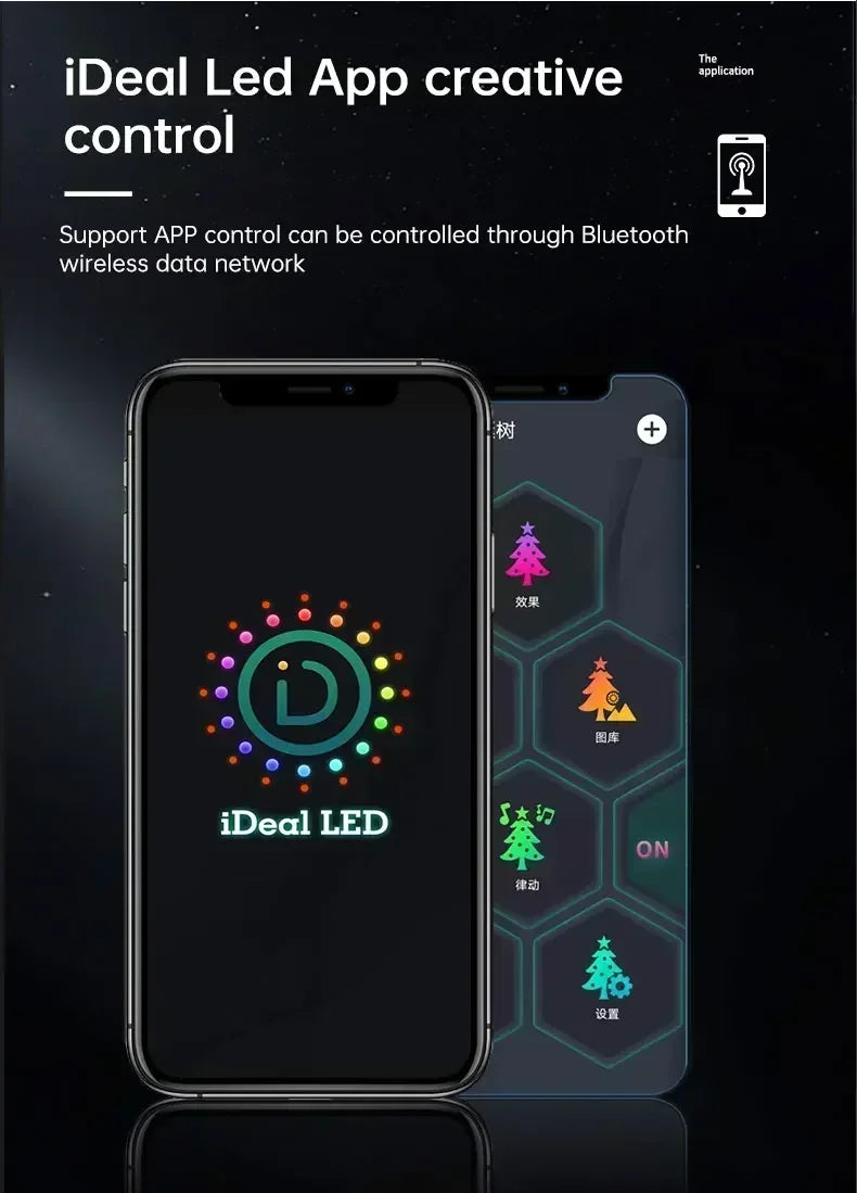 地引テスト用2.1M Smart Lighted RGB Christmas Tree APP & Remote Control Star Topper Outdoor DIY APP Controlled Lighted Christmas Tree Light