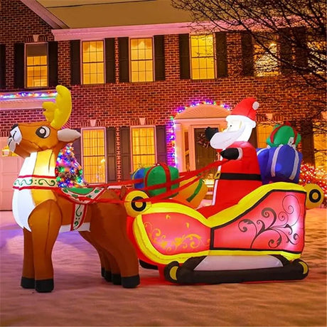 イベント・クリスマス装飾｜LEDライト付きクリスマスサンタデコレーション 2.1m