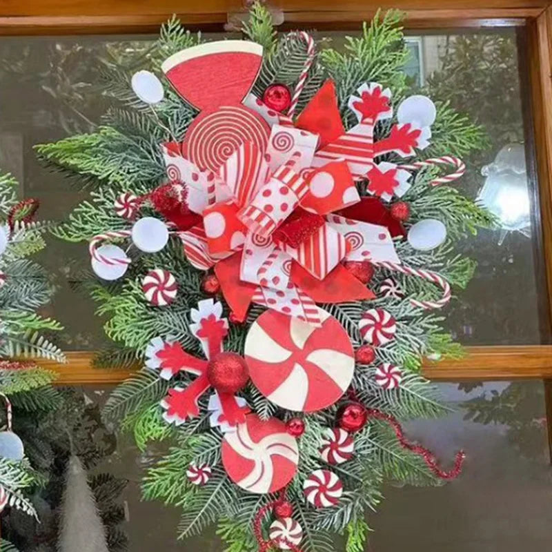 イベント・クリスマス装飾｜逆さまツリーのクリスマスリースオーナメント