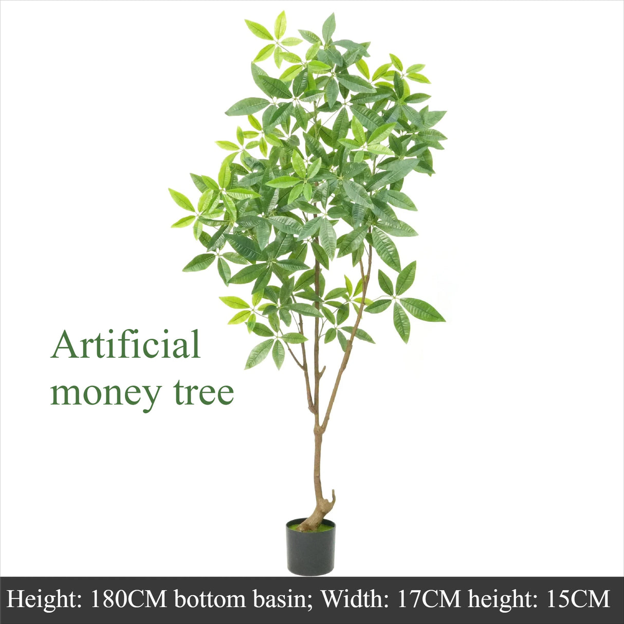 人工マネーツリー 観葉植物【90〜180cm】鉢付き大型フェイクグリーン｜室内外インテリア・商業施設・オフィス装飾に