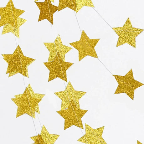 イベント・クリスマス装飾｜ゴールドシルバー グリッターペーパーガーランド 4m