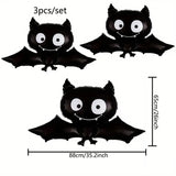 イベント・ハロウィン装飾｜コウモリ型アルミバルーンセット(3個)