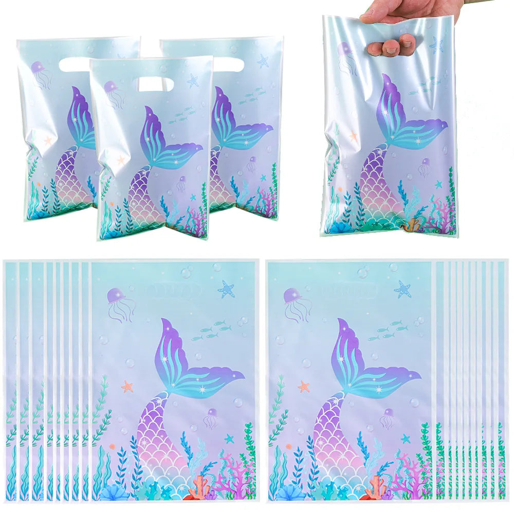 |イベント・ノベルティ用品 |マーメイド柄ギフトバッグ 10/30/50個セット | W16×H25c