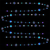 イベント・クリスマス装飾｜虹色スノーフレークガーランド 4m