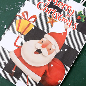 イベント・クリスマス装飾｜紙製サンタ＆雪だるま柄ギフトバッグ(1枚～24枚入)