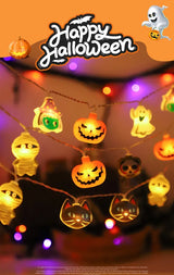 イベント・パーティー装飾｜ハロウィンLEDパンプキンライトストリング(1.5M)