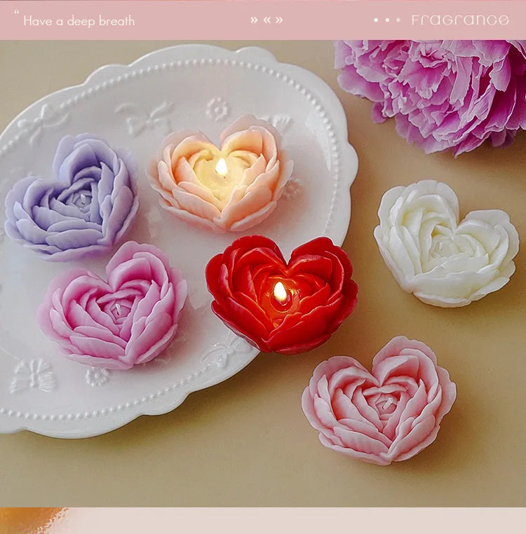 ハート型香り付きキャンドル バレンタインギフト