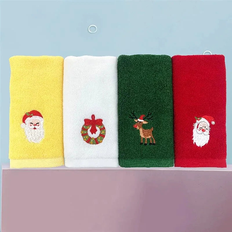 イベント・クリスマスグッズ｜クリスマス刺しゅう入りフェイスタオル(32×45cm)