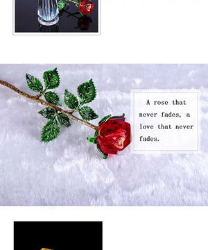 クリスタルローズガラスペーパーウェイトギフト