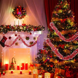 イベント・クリスマス装飾｜レッドスノーフレーク リボンガーランド