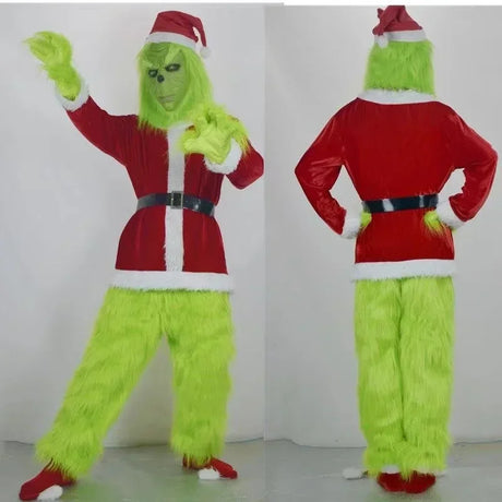 イベント・クリスマスグッズ｜アニメグリンチ風サンタコスプレセット(S～3XL)