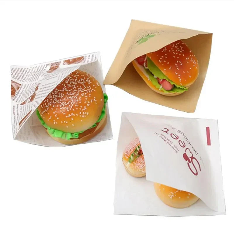 |ノベルティ用品 | バーガー用紙袋 100枚入 | 15 x 15c