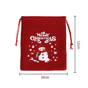 イベント・クリスマス装飾｜クリスマス柄ベルベット巾着バッグセット(12個)
