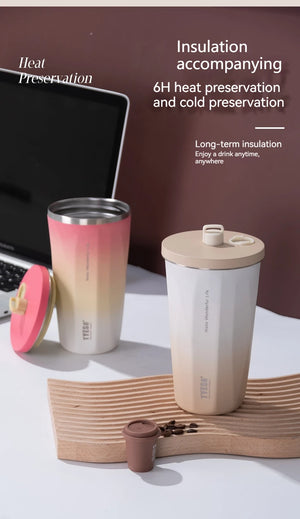 |イベント・ノベルティ用品 |  真空断熱ステンレス製 ストロー付きボトル | 600ml