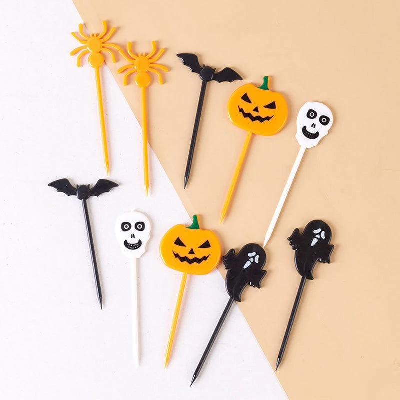 イベント・ハロウィングッズ｜プラスチック製ケーキトッパー10個セット