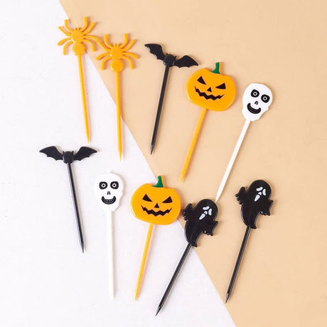 イベント・ハロウィングッズ｜プラスチック製ケーキトッパー10個セット