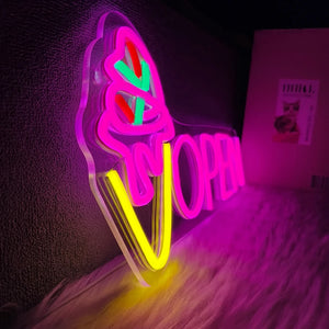 アイスクリームOPEN　LEDネオンサイン（ネオン看板）