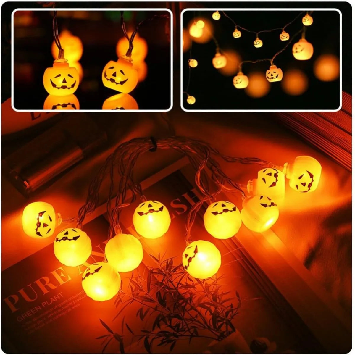 イベント・ハロウィン装飾｜LEDかぼちゃ型ランタン（1.5M / 3M）