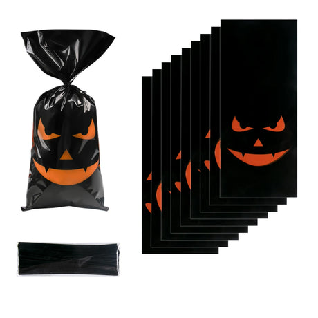 イベント・ハロウィングッズ｜クモの巣柄 セロハンギフトバッグ 50個