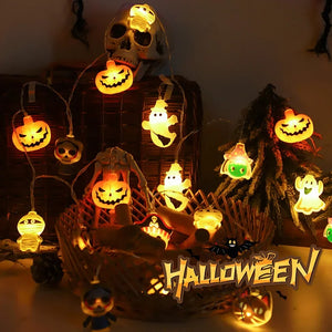 イベント・パーティー装飾｜ハロウィンLEDパンプキンライトストリング(1.5M)