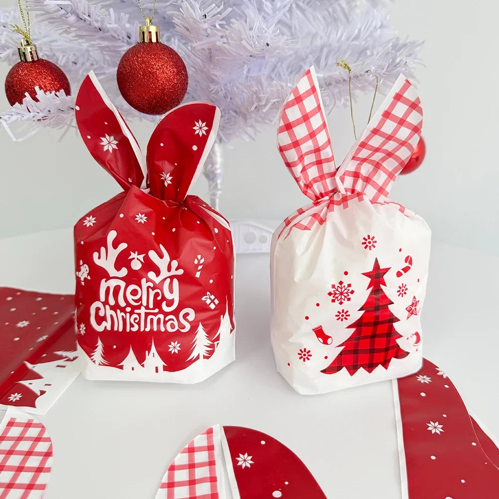 イベント・クリスマス装飾｜ウサギ型ビニール製ギフトバッグセット (50個)