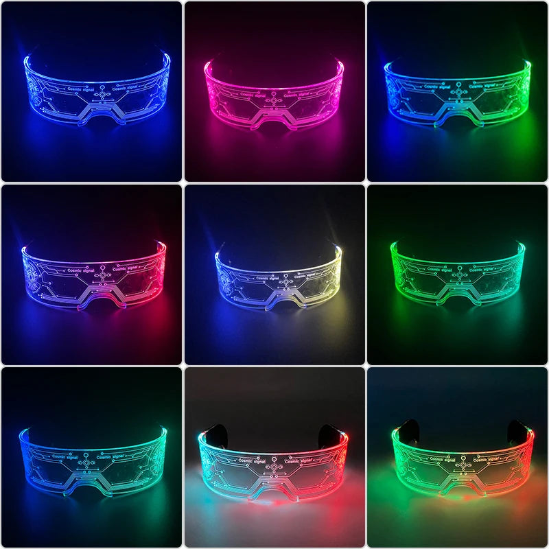 イベント・ハロウィングッズ｜LED光るアクリルメガネ ネオンゴーグル