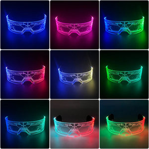 イベント・ハロウィングッズ｜LED光るアクリルメガネ ネオンゴーグル