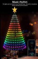 地引テスト用2.1M Smart Lighted RGB Christmas Tree APP & Remote Control Star Topper Outdoor DIY APP Controlled Lighted Christmas Tree Light