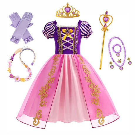 イベント装飾・ハロウィングッズ｜ラプンツェルプリンセスドレスセット（100c～150c)