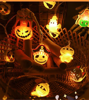 イベント・パーティー装飾｜ハロウィンLEDパンプキンライトストリング(1.5M)