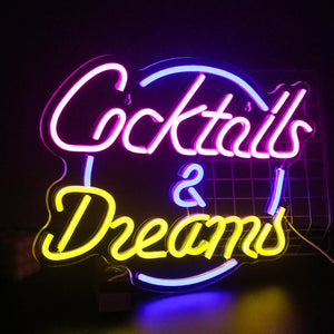 Bar／OPEN／Beer／Cheers／Cacktails　LEDネオンサイン（ネオン看板）